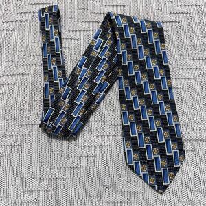 Ermenegildo Zegna blue geometric silk tie